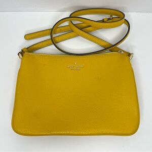 Kate Spade Jackson Triple Gusset Mustard Yellow Crossbody Bag